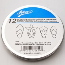 画像2: 〒 クッキー型★ミニ（Ateco）12個セット缶／フラワー＆葉っぱ【ステンレス】 (2)