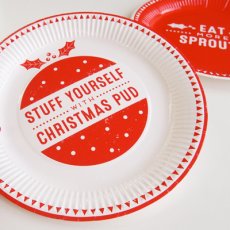 画像2: 〒紙皿（23cm）HO HO HO クリスマス／8枚入 (2)