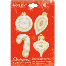 画像1: 〒 クッキー型（ROSEY）ミニ★クリスマスオーナメントセット【ステンレス】 (1)