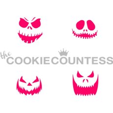 画像1: 〒 CC ステンシル／ハロウィン・カボチャ顔（4種） (1)