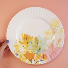画像3: 大きい紙皿（27cm／大皿サイズ）ネオンフローラル／8枚入 (3)