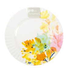 画像2: 大きい紙皿（27cm／大皿サイズ）ネオンフローラル／8枚入 (2)