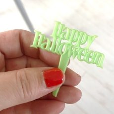 画像2: 〒 ケーキピック／Happy Halloween（グリーン）６本入 (2)