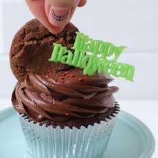 画像1: 〒 ケーキピック／Happy Halloween（グリーン）６本入 (1)