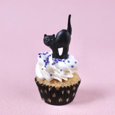 画像1: 〒 ケーキピック／黒猫（3本入） (1)