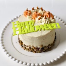 画像1: 〒 ケーキプレート／Happy Halloween（ライムグリーン）1枚 (1)