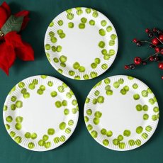 画像1: 紙皿（20cm）芽キャベツ柄（スプラウト）8枚入 (1)