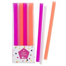 画像1: 〒 プラスチック製ストロー（太）Party Time 12本入り (1)