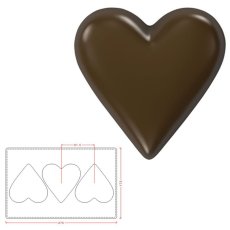 画像1: ポリカーボネート製 チョコレート型／ジャンボハート（102g）95x95x19mm (1)
