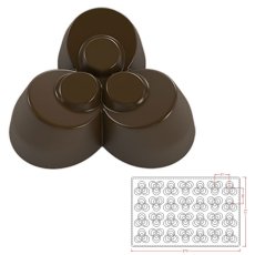 画像1: ポリカーボネート製 チョコレート型／412 ボンボンショコラ（10g）38mm (1)