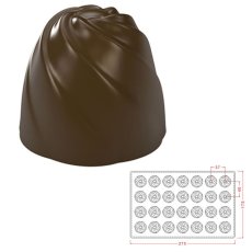 画像1: ポリカーボネート製 チョコレート型／絞り出し630（13g）30mm (1)