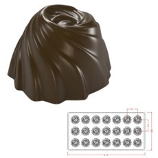 画像1: ポリカーボネート製 チョコレート型／絞り出し111（11g）31mm (1)