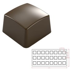 画像1: ポリカーボネート製 チョコレート型／カービースクエア（10g）26mm (1)
