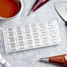 画像2: ポリカーボネート製 チョコレート型（マグネット）モダンスクエア (2)