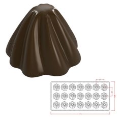 画像1: ポリカーボネート製 チョコレート型／絞り出し256（10g）30mm (1)
