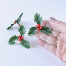 画像2: 〒 ケーキピック／クリスマスリーフ（3本入） (2)
