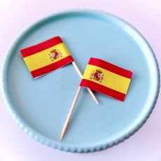 画像5: 〒 ケーキピック／スペイン国旗（6本入）木製 (5)
