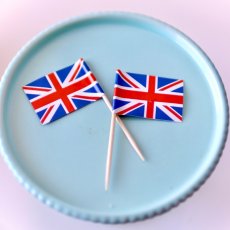 画像3: 〒 ケーキピック／イギリス国旗（6本入）木製 (3)