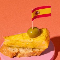 画像3: 〒 ケーキピック／スペイン国旗（6本入）木製 (3)