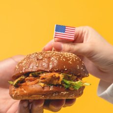画像6: 〒 ケーキピック／アメリカ国旗（6本入）木製 (6)