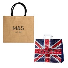 画像1: M&S マークスアンドスペンサー／ジュートバック＋紙袋 (1)